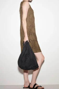Hot LUISA CERANO Minikleid In Crochet-Optik tobacco