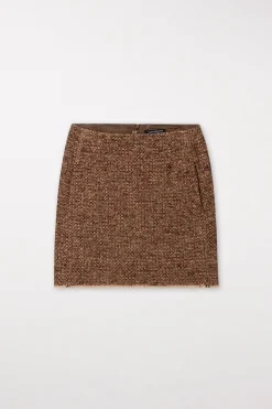 Hot LUISA CERANO Minirock Mit Metallic-Effekt hazelnut
