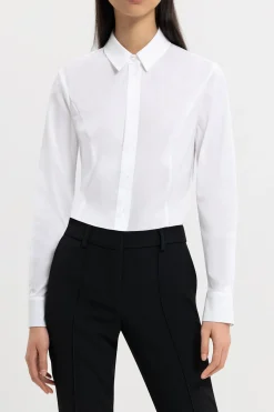Sale LUISA CERANO Popeline Stretch Bluse white