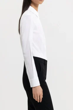 Sale LUISA CERANO Popeline Stretch Bluse white