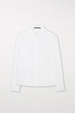 Sale LUISA CERANO Popeline Stretch Bluse white