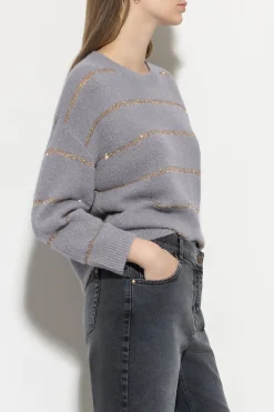 Clearance LUISA CERANO Pullover Aus Alpaka-Mix silver grey