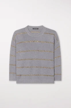 Clearance LUISA CERANO Pullover Aus Alpaka-Mix silver grey