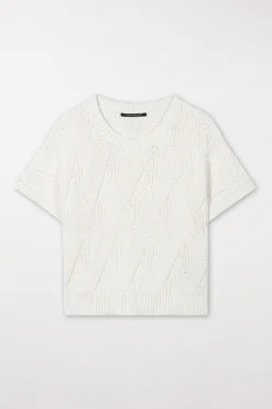 Sale LUISA CERANO Pullover Aus Baumwoll-Mix off-white