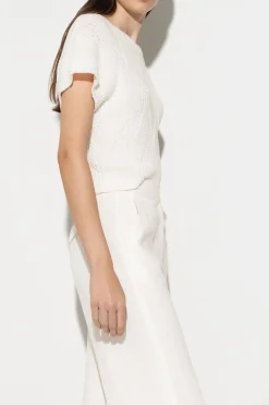 Sale LUISA CERANO Pullover Aus Baumwoll-Mix off-white