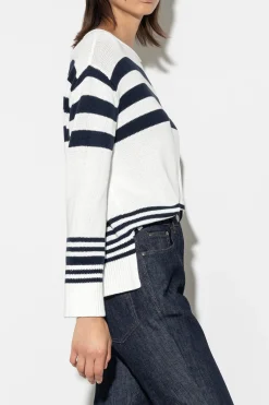 Discount LUISA CERANO Pullover Mit Streifen milk / dark navy