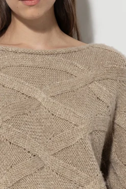 Best LUISA CERANO Pullover Mit Zopfmuster gold