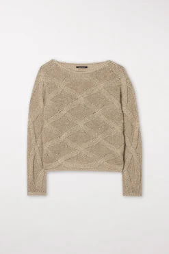 Best LUISA CERANO Pullover Mit Zopfmuster gold