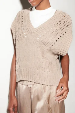 Hot LUISA CERANO Pullunder Mit Ajour-Details cashew