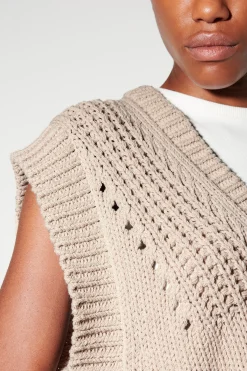 Hot LUISA CERANO Pullunder Mit Ajour-Details cashew