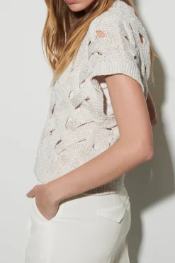 Discount LUISA CERANO Pullunder Mit Zopfmuster