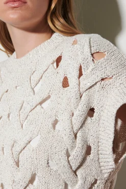 Discount LUISA CERANO Pullunder Mit Zopfmuster