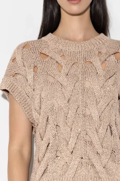 Discount LUISA CERANO Pullunder Mit Zopfmuster