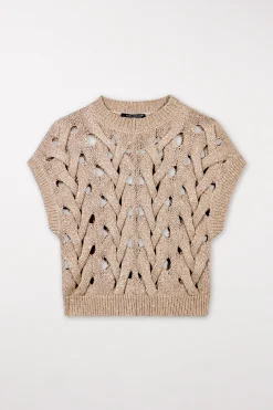 Discount LUISA CERANO Pullunder Mit Zopfmuster