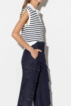 Hot LUISA CERANO Ringel-Polo dark navy / white