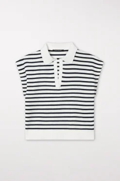Hot LUISA CERANO Ringel-Polo dark navy / white