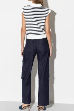 Hot LUISA CERANO Ringel-Polo dark navy / white