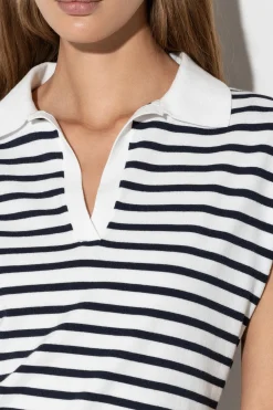 Hot LUISA CERANO Ringel-Polo dark navy / white
