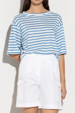 Outlet LUISA CERANO Ringelshirt Aus Leinen bleached white / azur