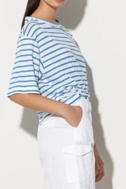 Outlet LUISA CERANO Ringelshirt Aus Leinen bleached white / azur