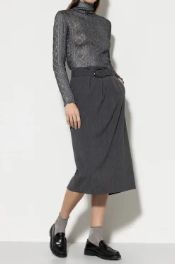 Online LUISA CERANO Rock Aus Kaschmir-Mix dark grey melange