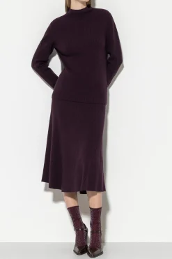 Hot LUISA CERANO Rock Mit Ripp-Struktur burgundy