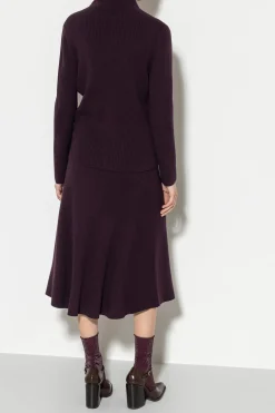Hot LUISA CERANO Rock Mit Ripp-Struktur burgundy