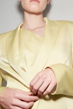 Hot LUISA CERANO Satin-Blazer pale citron