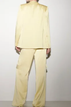 Hot LUISA CERANO Satin-Blazer pale citron