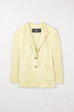 Hot LUISA CERANO Satin-Blazer pale citron