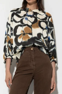 Discount LUISA CERANO Satin-Bluse Mit Flower-Print multi