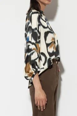 Discount LUISA CERANO Satin-Bluse Mit Flower-Print multi