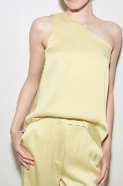 Sale LUISA CERANO Satin-Off-Shoulder-Top pale citron
