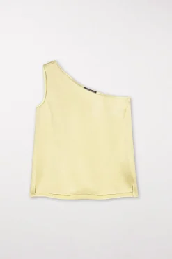 Sale LUISA CERANO Satin-Off-Shoulder-Top pale citron