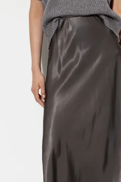 LUISA CERANO Satin-Rock In Midilänge