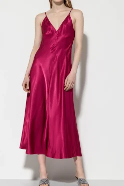 Best LUISA CERANO Satin-Slipkleid berry pink
