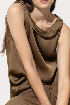 Hot LUISA CERANO Satintop Mit Kragendetails