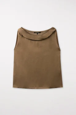 Hot LUISA CERANO Satintop Mit Kragendetails