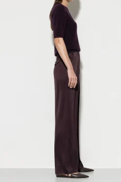Online LUISA CERANO Satin-Wideleg-Pants burgundy