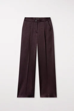 Online LUISA CERANO Satin-Wideleg-Pants burgundy