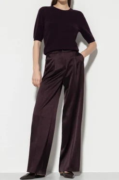 Online LUISA CERANO Satin-Wideleg-Pants burgundy