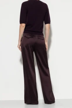Online LUISA CERANO Satin-Wideleg-Pants burgundy