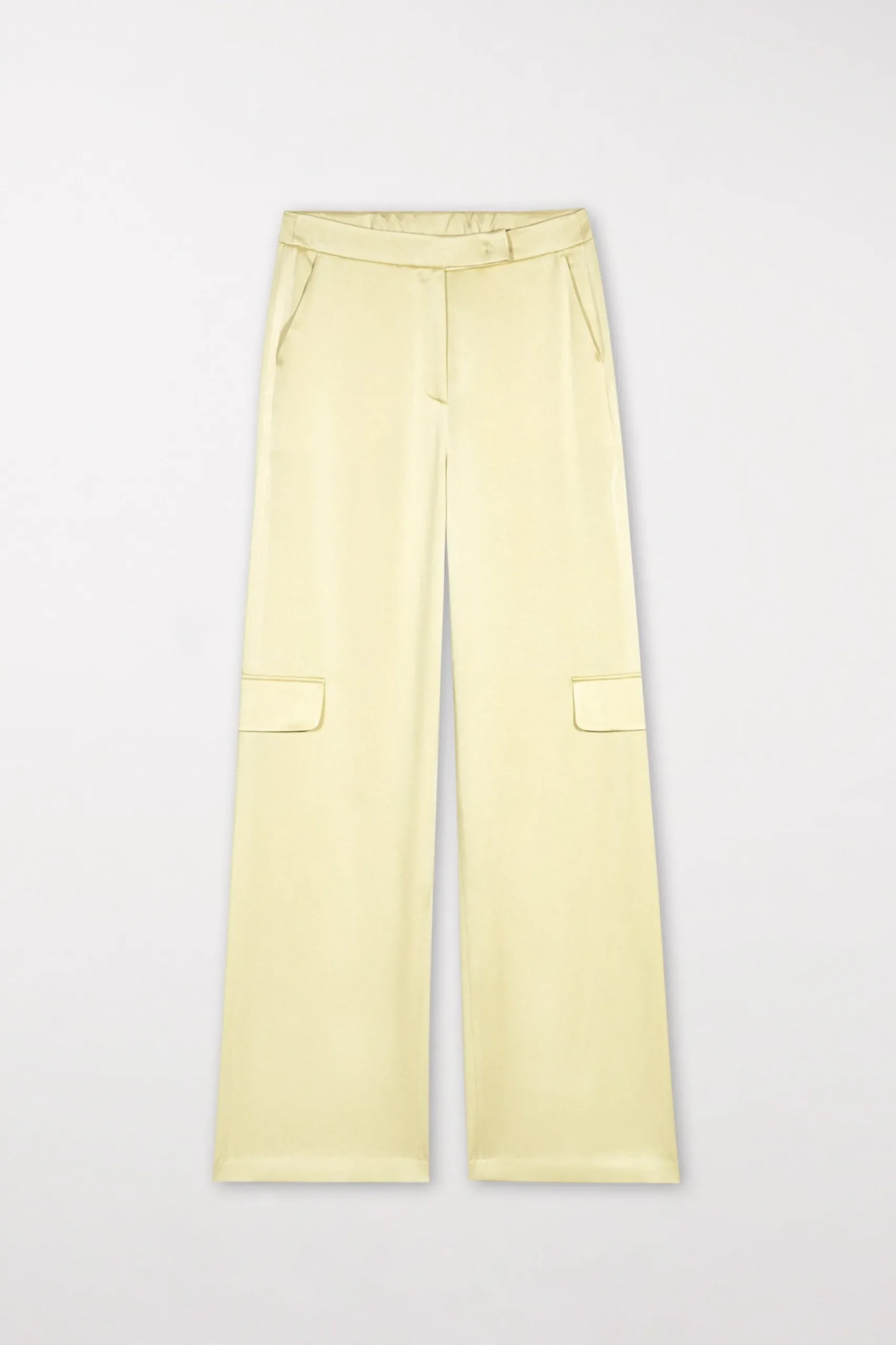 Discount LUISA CERANO Satin-Wideleg-Pants pale citron