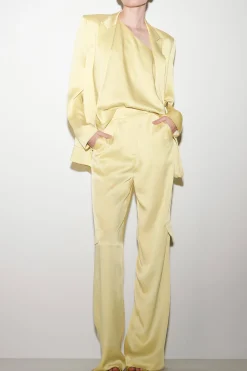 Discount LUISA CERANO Satin-Wideleg-Pants pale citron
