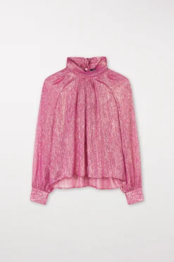 Clearance LUISA CERANO Schluppenbluse Mit Lamé-Effekt faded lavender / gold