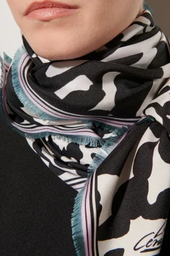 LUISA CERANO Seidentuch Mit Print the animal camouflage print