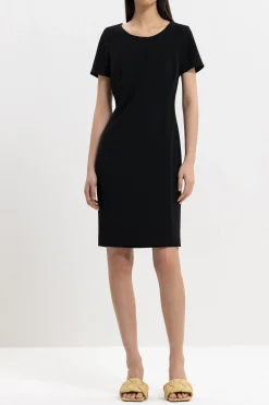 Outlet LUISA CERANO Shiftdress Aus Techno Sablé black