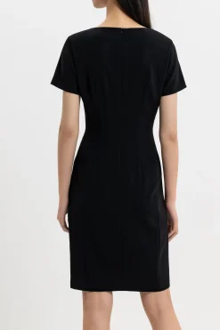 Outlet LUISA CERANO Shiftdress Aus Techno Sablé black