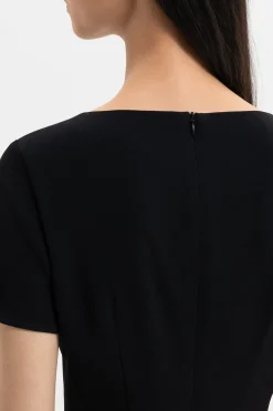 Outlet LUISA CERANO Shiftdress Aus Techno Sablé black