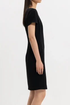 Outlet LUISA CERANO Shiftdress Aus Techno Sablé black